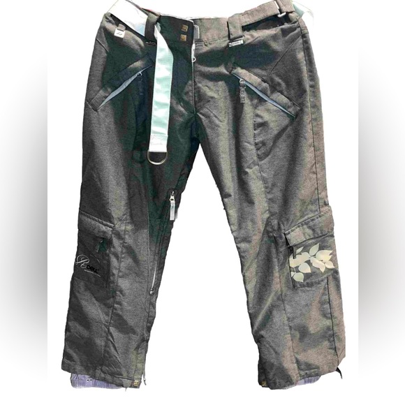 Ride GRAY Snowboard Pants Cell 5 Medium Series 5K Waterproof Teflon BELT pockets - Picture 2 of 16